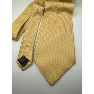 Angelino Italy Silk Textured Micro Pattern Necktie Gold Mens Formal Business